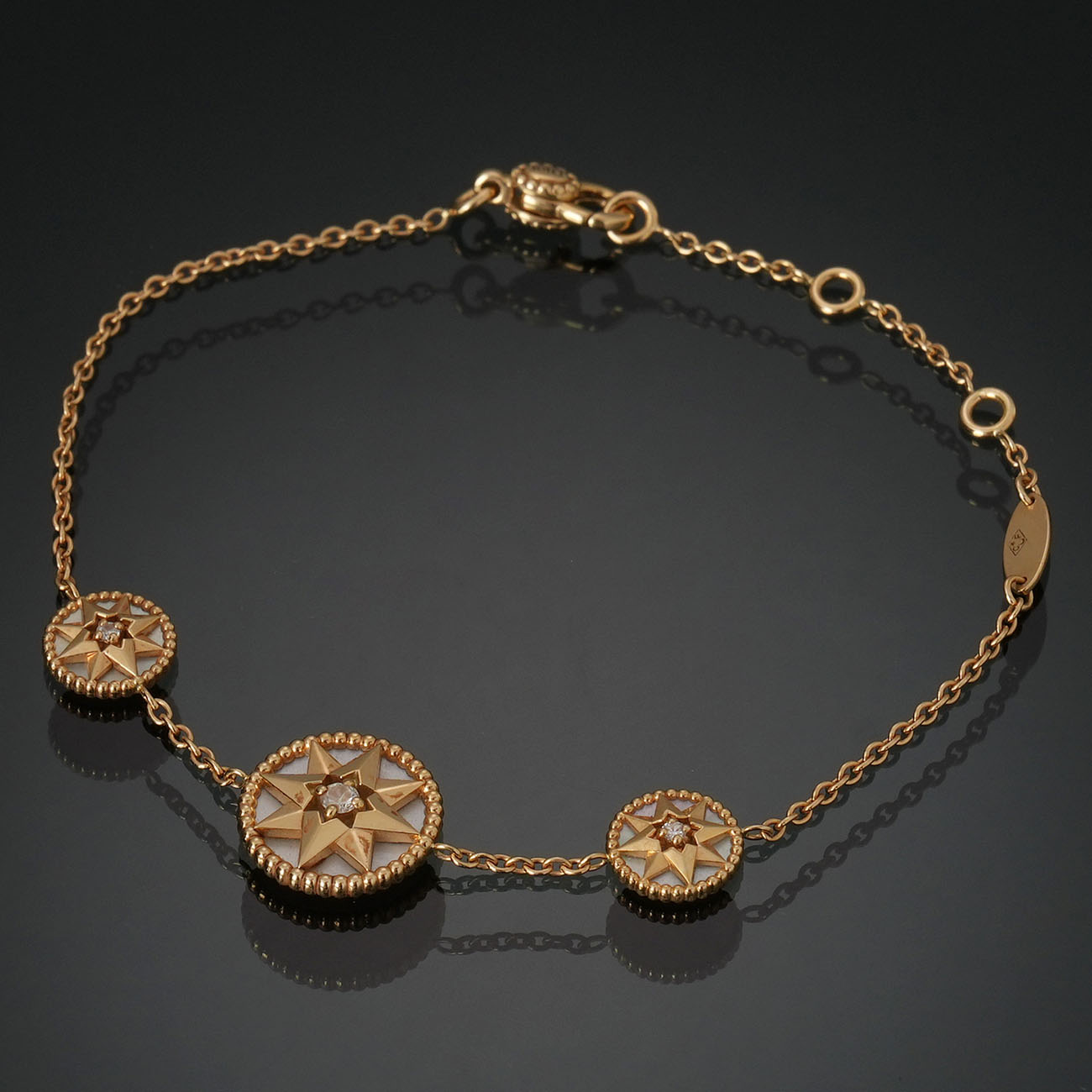 CHRISTIAN DIOR(USED)디올 로즈 드 방 자개 브레이슬릿 JRDV95147